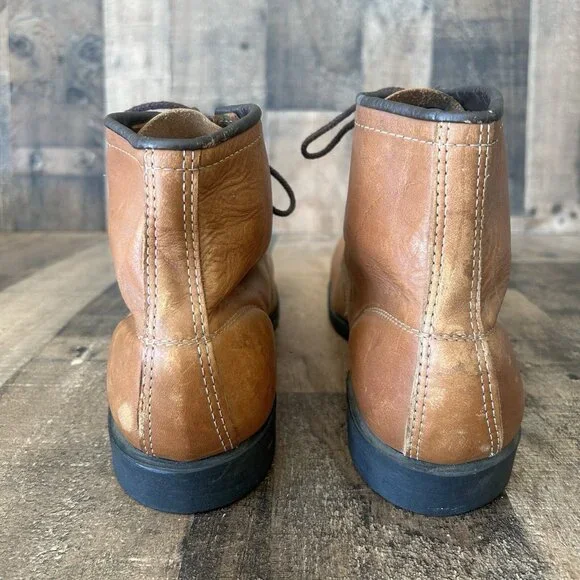 Chippewa Vintage Steel Toe Ankle Brown Work Boots Mens 12